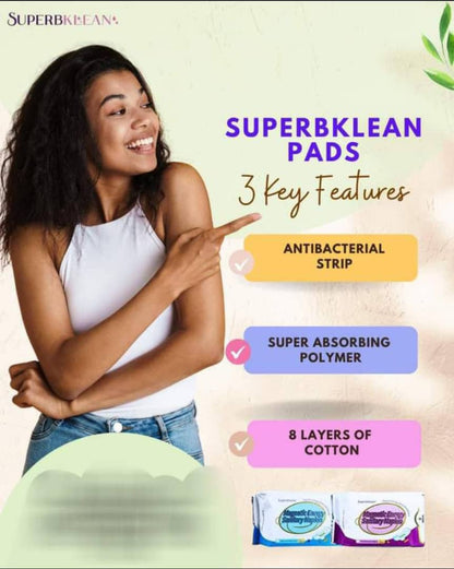 Longrich SuperbKlean Magnetic Sanitary Napkins/Pads/ Energy Panty Liners With Negative Ion/ Fights Infections/ Menstrual Cramps/Pains