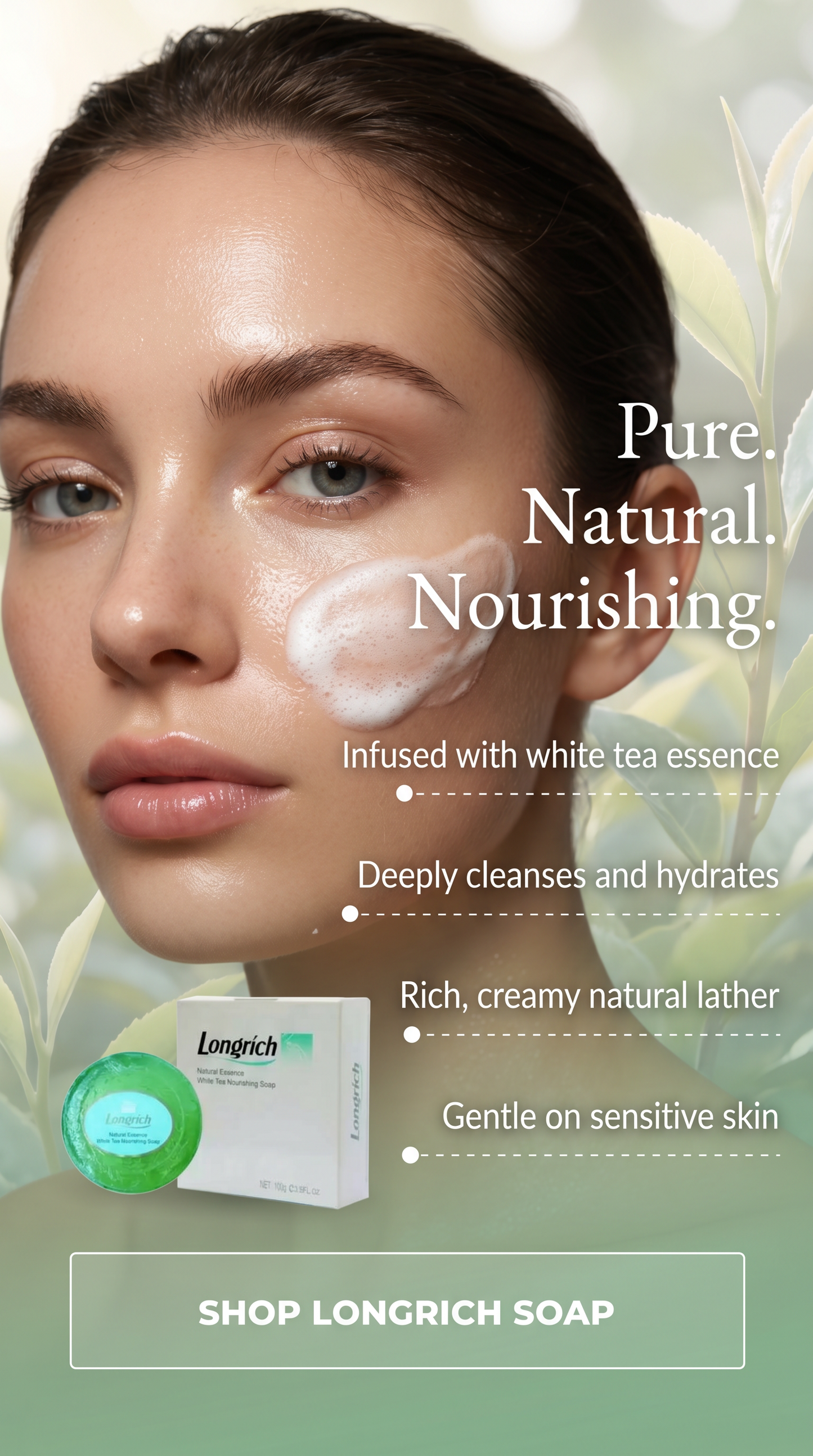 Savon nourrissant au thé blanc Longrich (essence naturelle) par Longrich