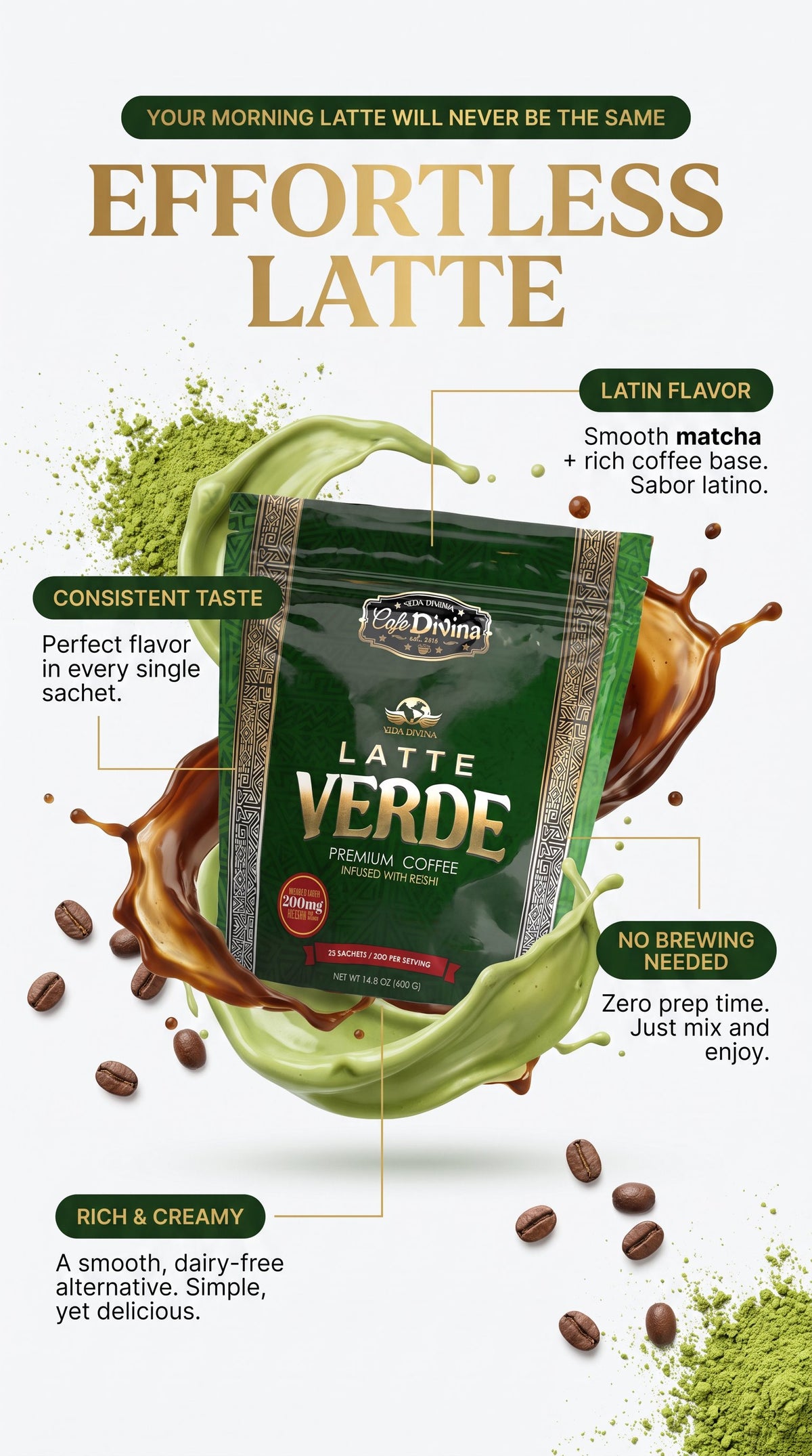 Coffee  Green Macha  Latte     -  sabor latino