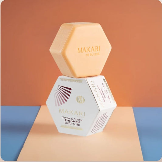 Makari De Suisse - Barre de savon au soufre classique - 7 oz - Visage et corps anti-acné - NOUVEAU