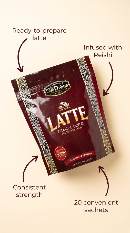 Vida Divina Original LATTE Premium Coffee With Reishi 20 Sachets