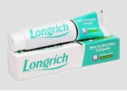 Dentifrice Longrich, thé blanc, sans fluor, nettoyage en profondeur, format géant (200 g)