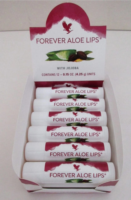 FOREVER LIVING ALOE LIPS 1 Box of -Aloe Leaf Extract Jojoba Seed Oil Beeswax