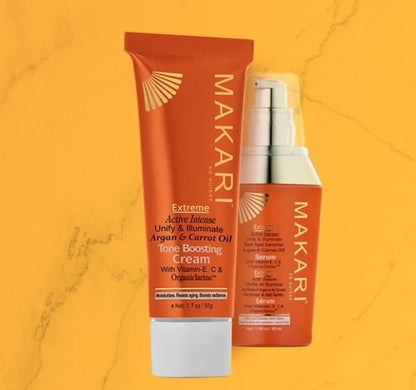 Makari Extreme Argan & Carrot Oil Tone Boosting Cream and Serum 2Pcs Set