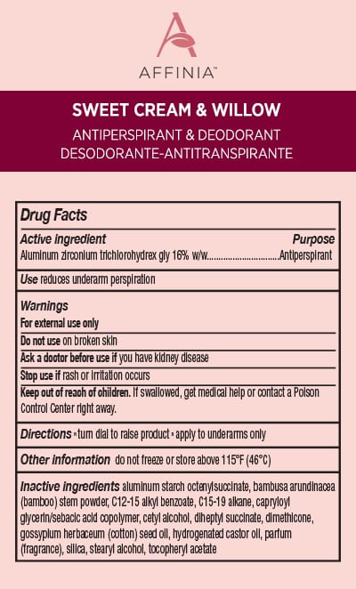 Affinia Sweet Cream and Willow Antiperspirant & Deodorant