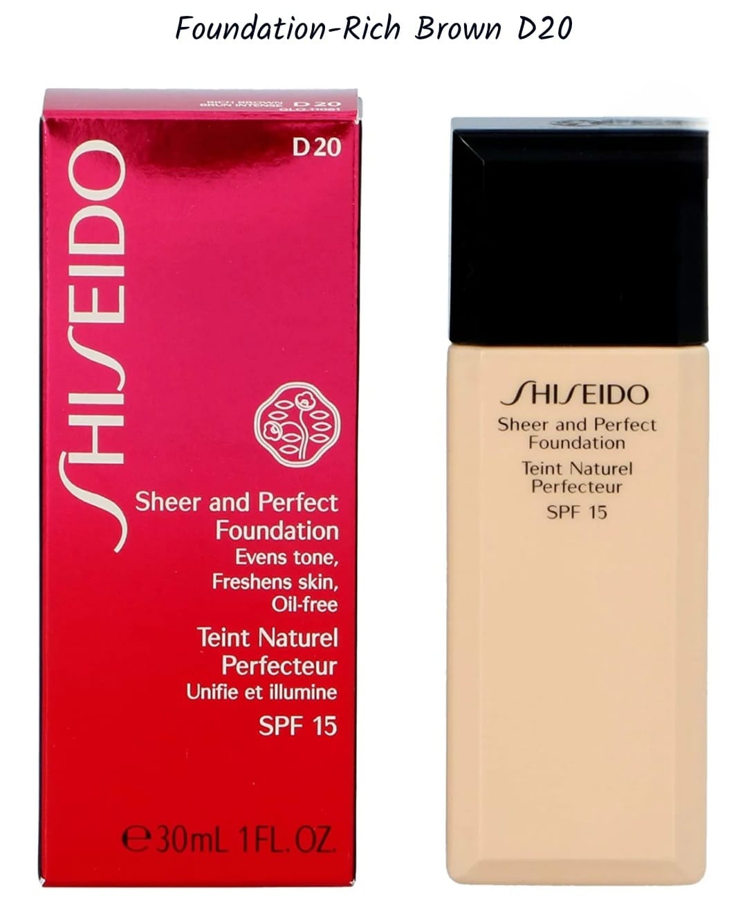 Shiseido Sheer and Perfect Foundation-Rich Brown D20