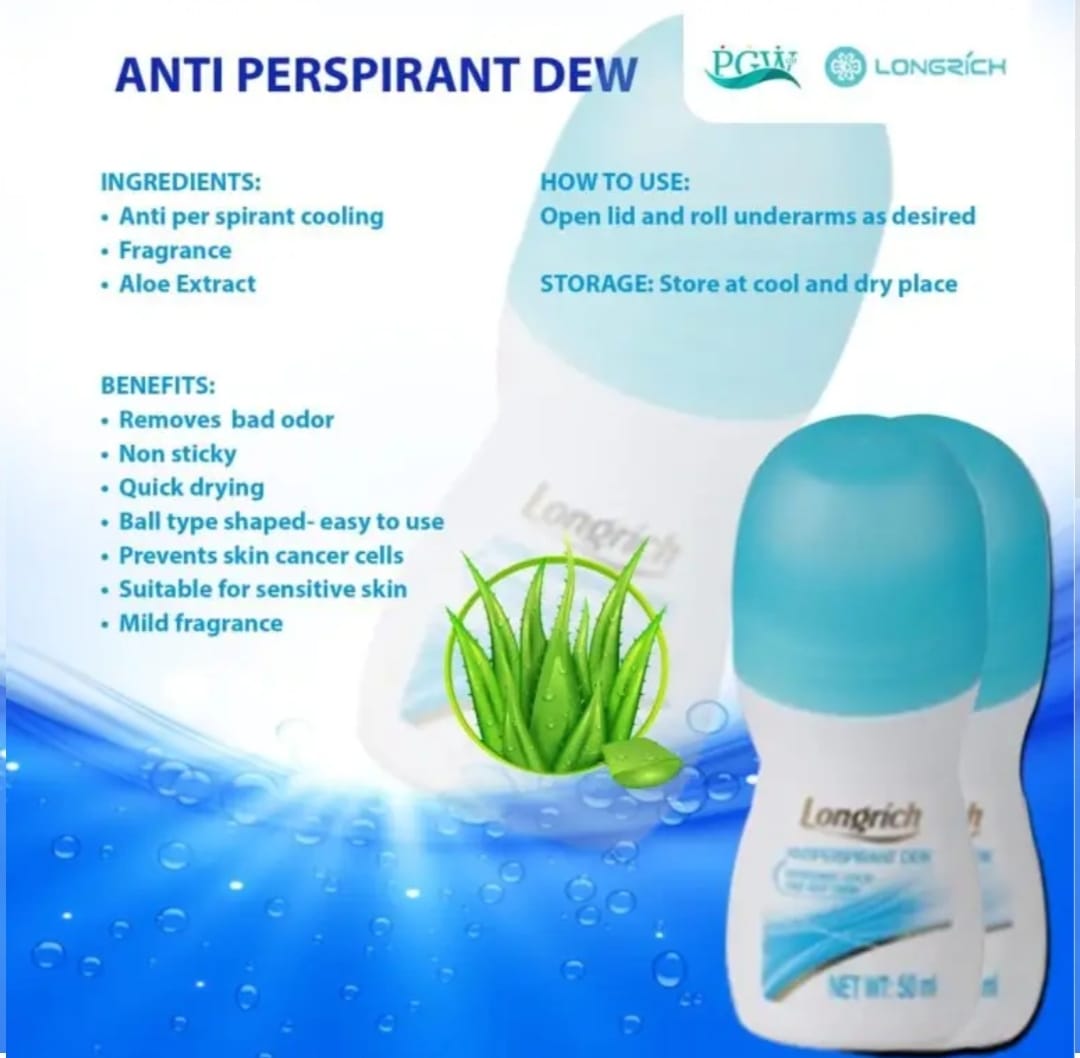 Longrich Deodorant Roll On Longrich Antiperspirant Dew Eliminates odor (1 Pack)