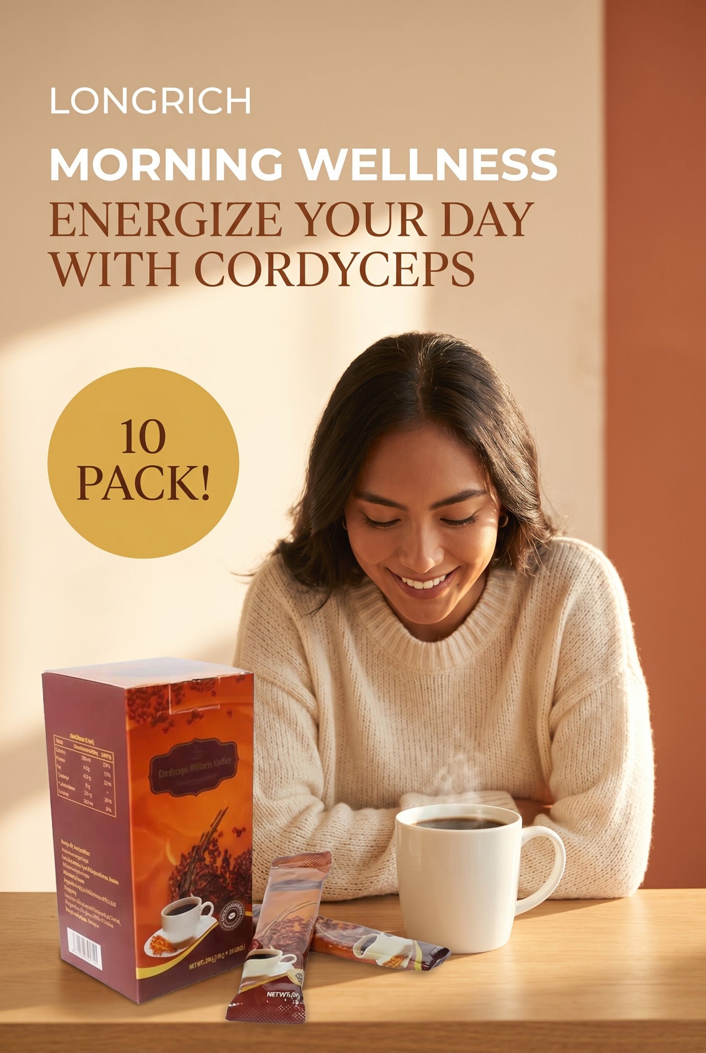 Café Longrich / Café Longrich Cordyceps Militaris (10 pièces) 18 g