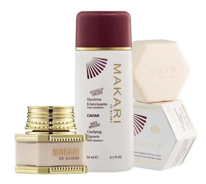 Makari Caviar 3-pcs Set Natural Caviar Skincare for Anti-Aging and Brightening