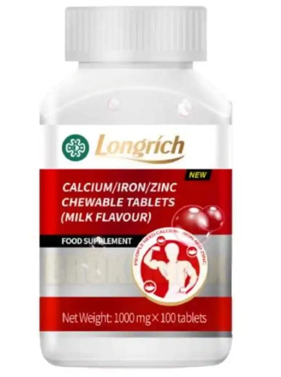 Longrich Calcium- Iron & Zinc Chewable Tablets/ Calcium Milk Flavor