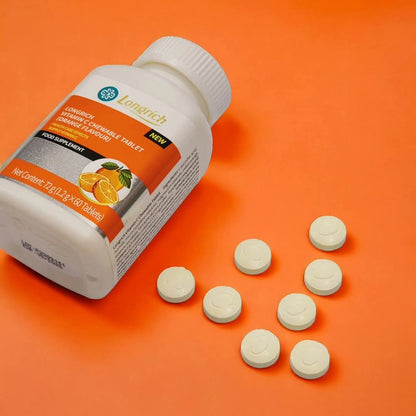 Tabletas masticables de vitamina C Longrich (SABOR A NARANJA) EFECTOS EN LA SALUD