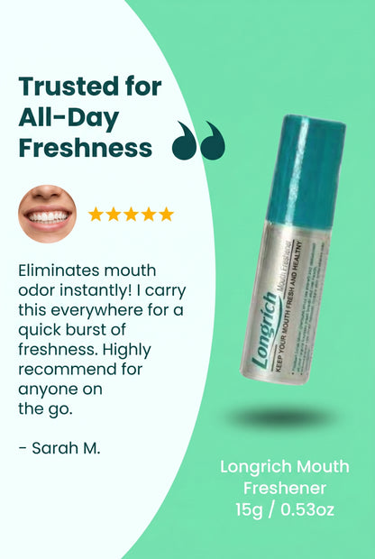 Rafraîchisseur de bouche Longrich / Élimine les odeurs buccales / Rafraîchit l'haleine 15 g / 0,53 oz