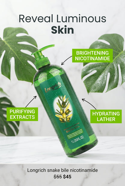 Huile de bain parfumée à l'olive dorée Longrich Huile de bain nettoyante/hydratante/apaisante