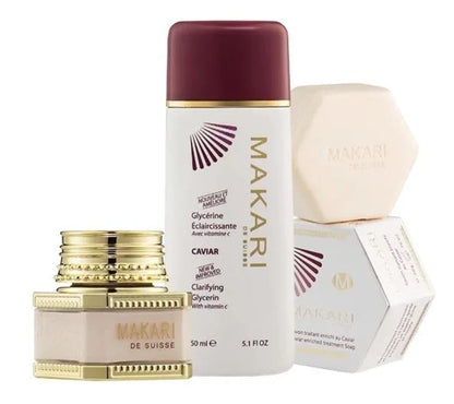 Makari Caviar 3-pcs Set Natural Caviar Skincare for Anti-Aging and Brightening