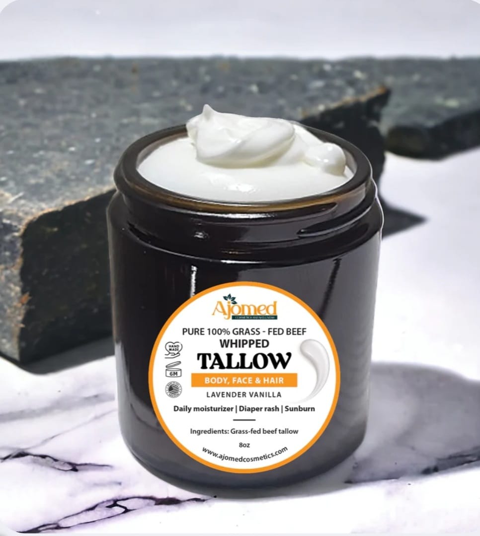 Handmade Whipped Tallow Cream - Pure organic Grass-Fed beef tallow face and body cream