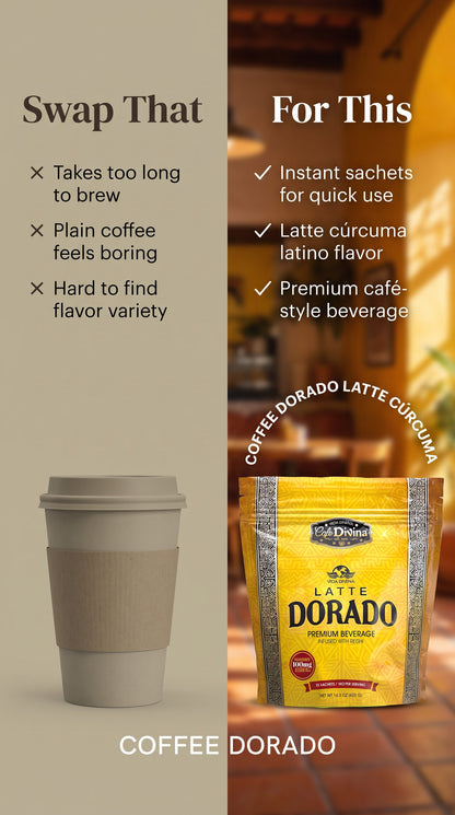 Café Dorado Latte cúrcuma - sabor latino