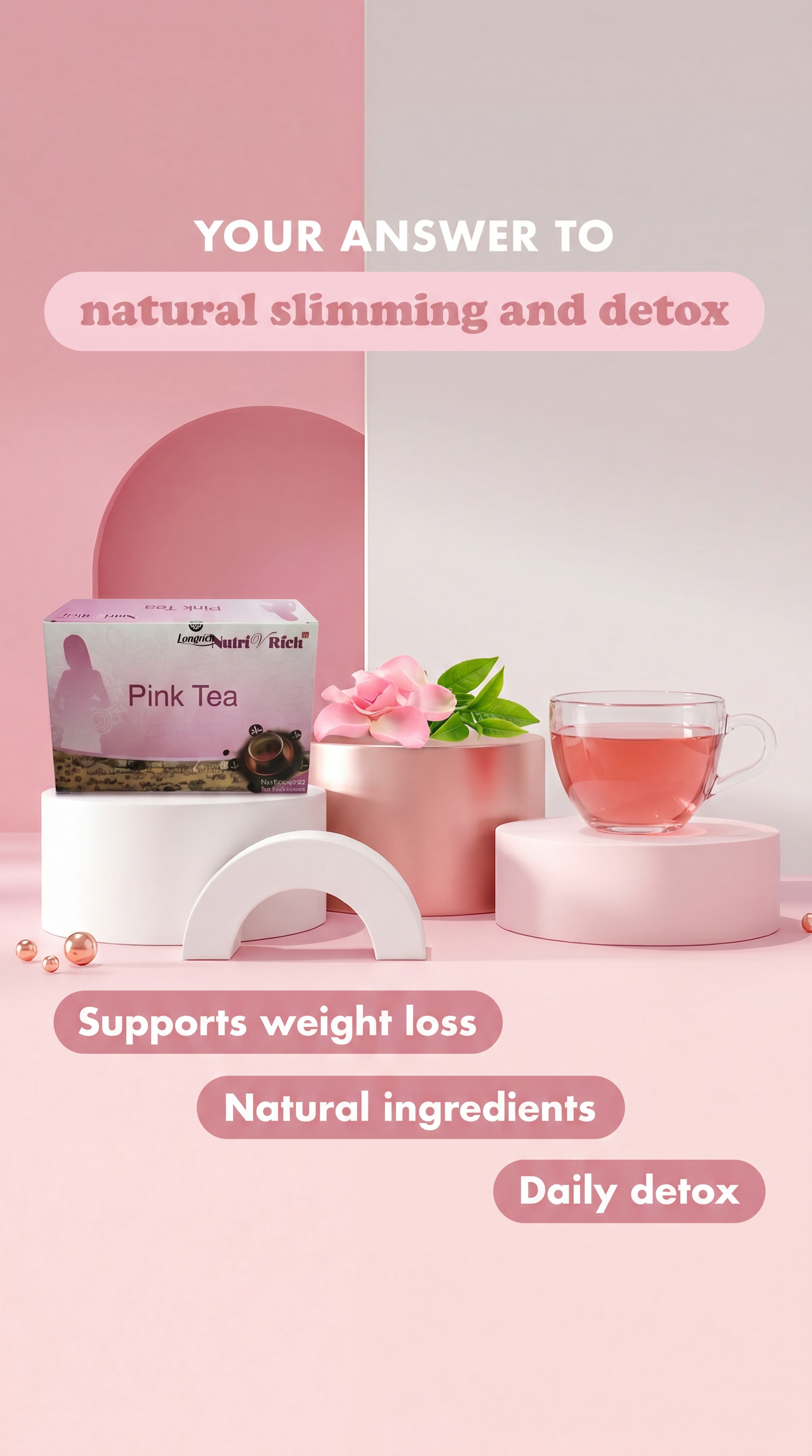 Longrich BaoHeTang Pink Tea /Slimming Tea / Nutri Rich